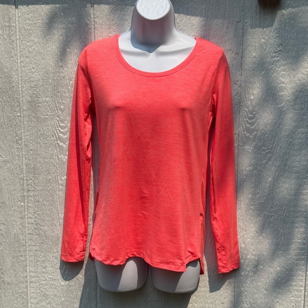 Champion Women's Neon Orange Pink Long Sleeve Athletic Shirt Running Top XS